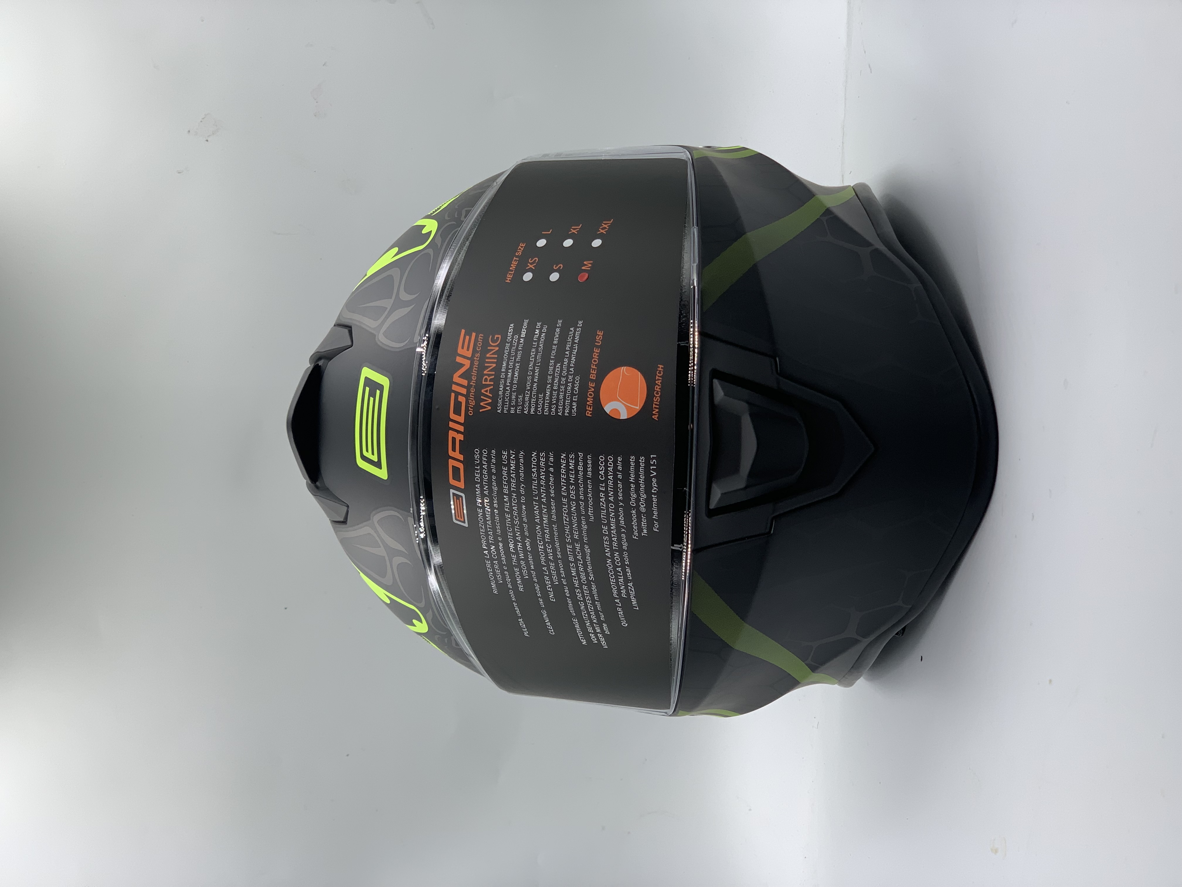 ORIGINE Dinamo Fighter Full Face Helmet Matt Flou Yellow