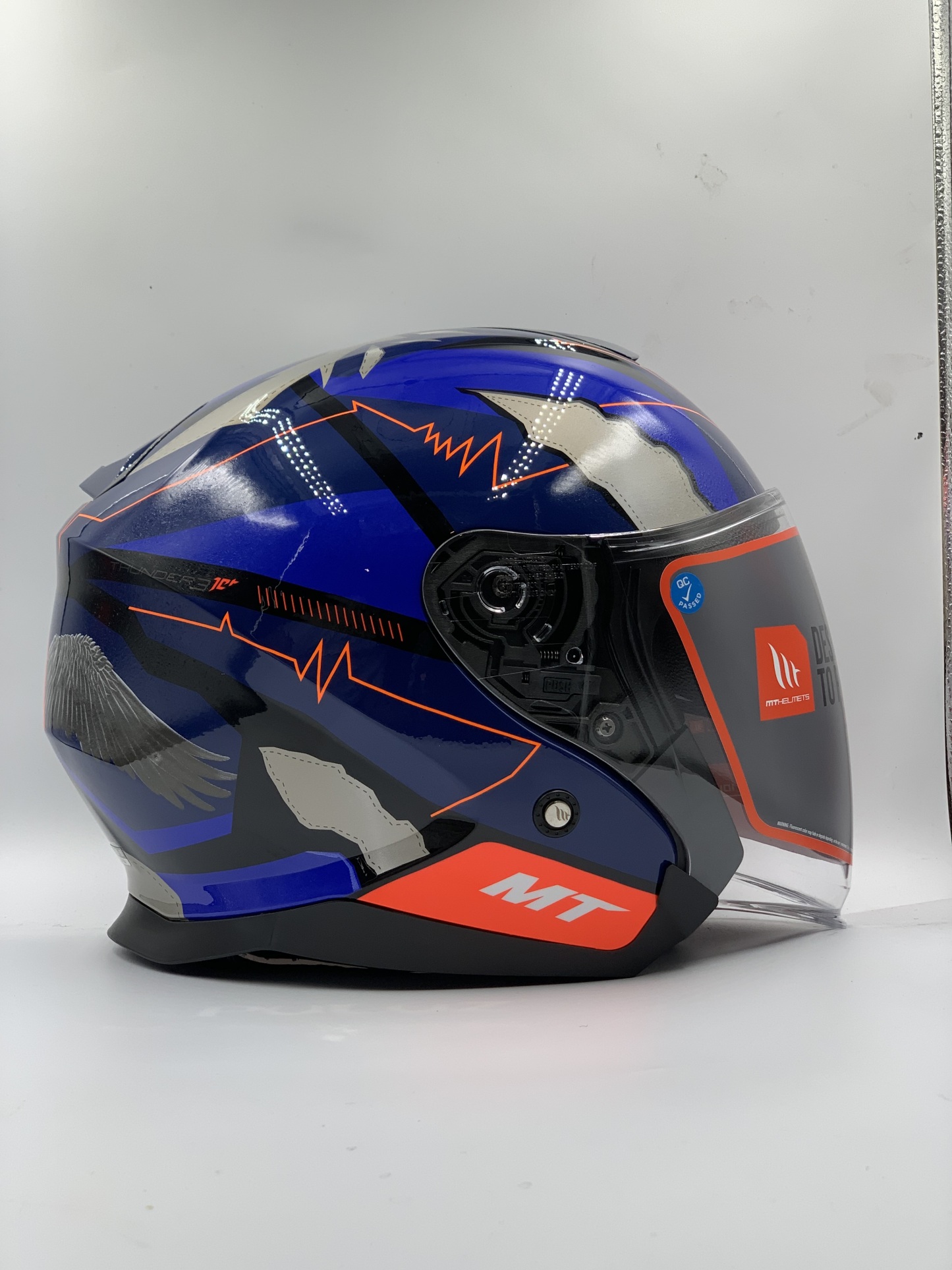MT Helmet Thunder 3 SV Jet Garzo 2021 A7 Gloss Blue Open Face