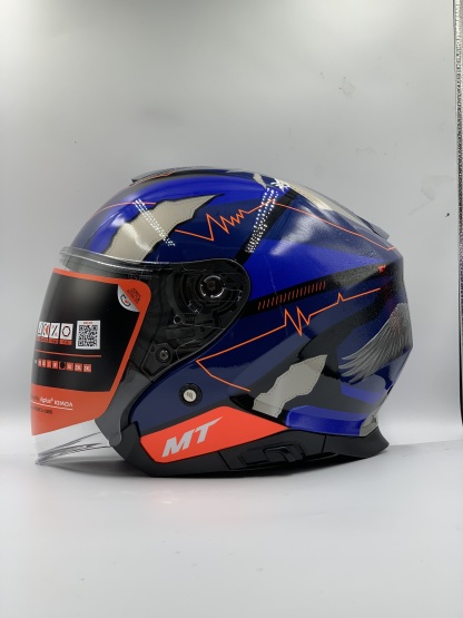 MT Helmet Thunder 3 SV Jet Garzo 2021 A7 Gloss Blue Open Face
