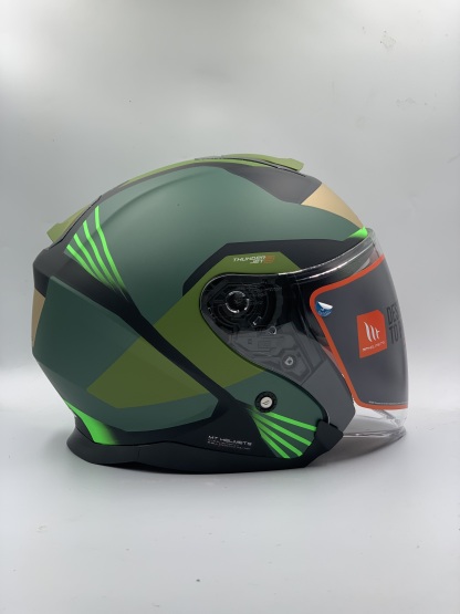 MT Helmet Thunder 3 SV Jet S Targate B6 Matt Green Open Face