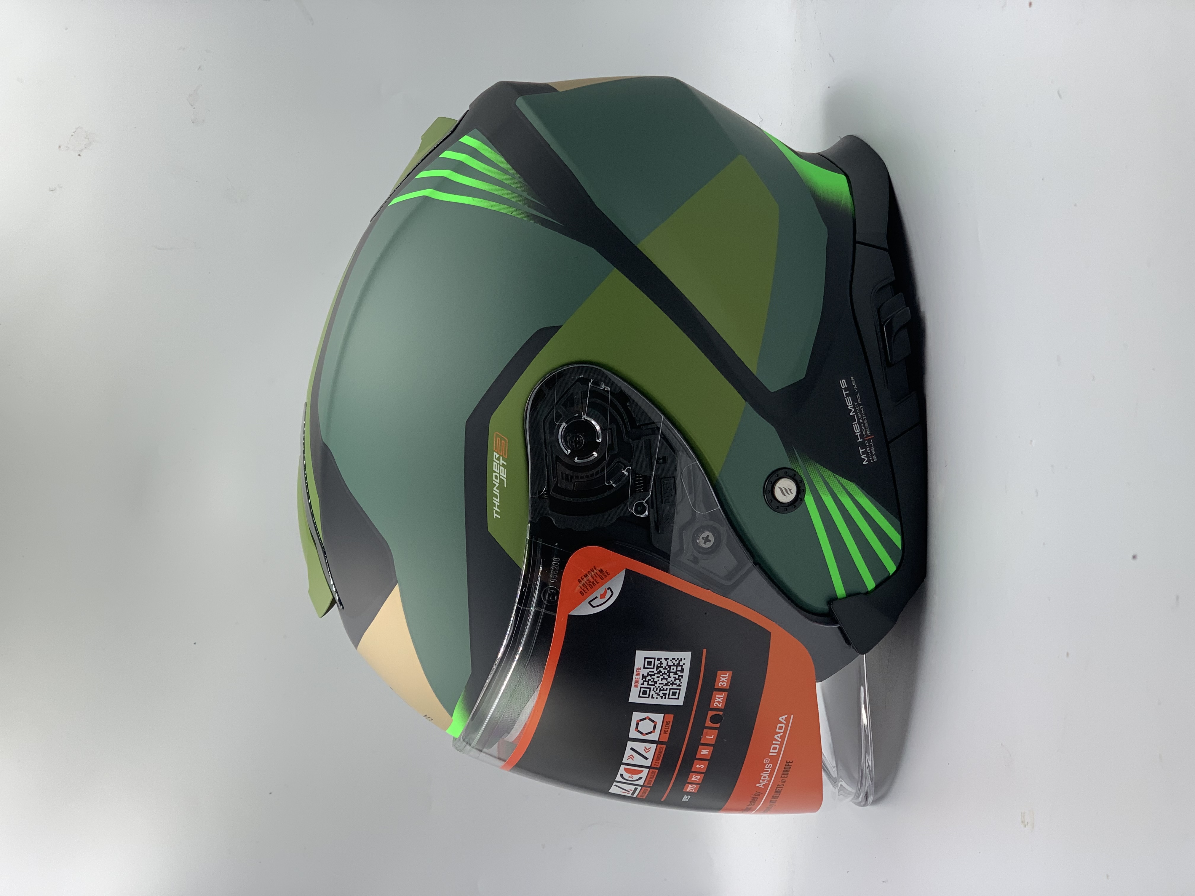 MT Helmet Thunder 3 SV Jet S Targate B6 Matt Green Open Face