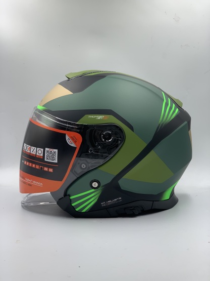 MT Helmet Thunder 3 SV Jet S Targate B6 Matt Green Open Face