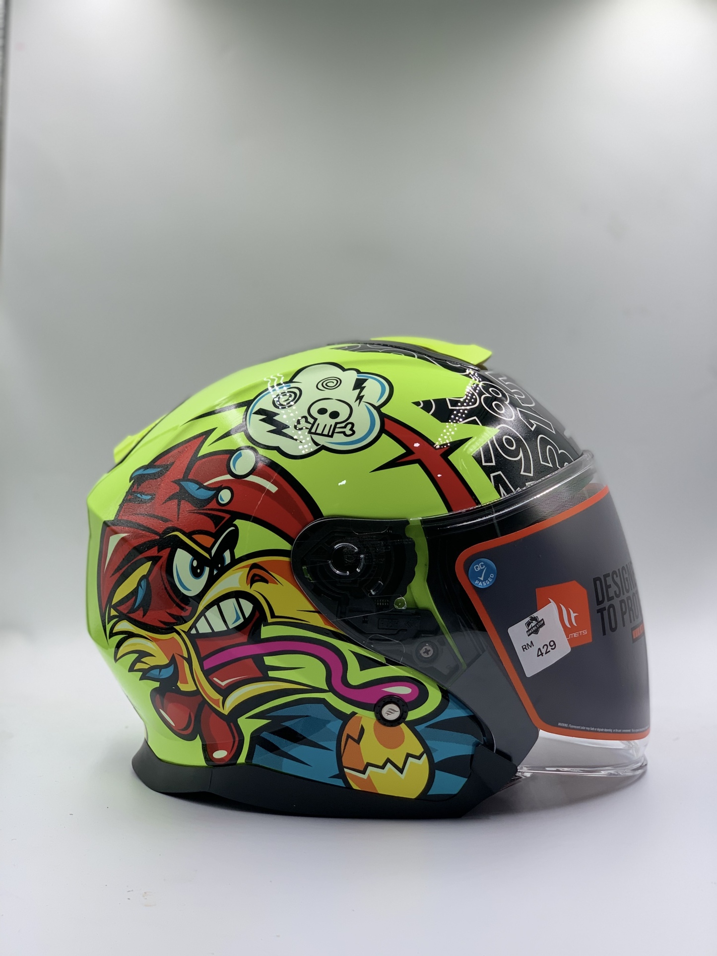 MT Helmet Thunder 3 SV Jet Braap A3 Gloss Flour Yellow (ECE CERTIFIED)