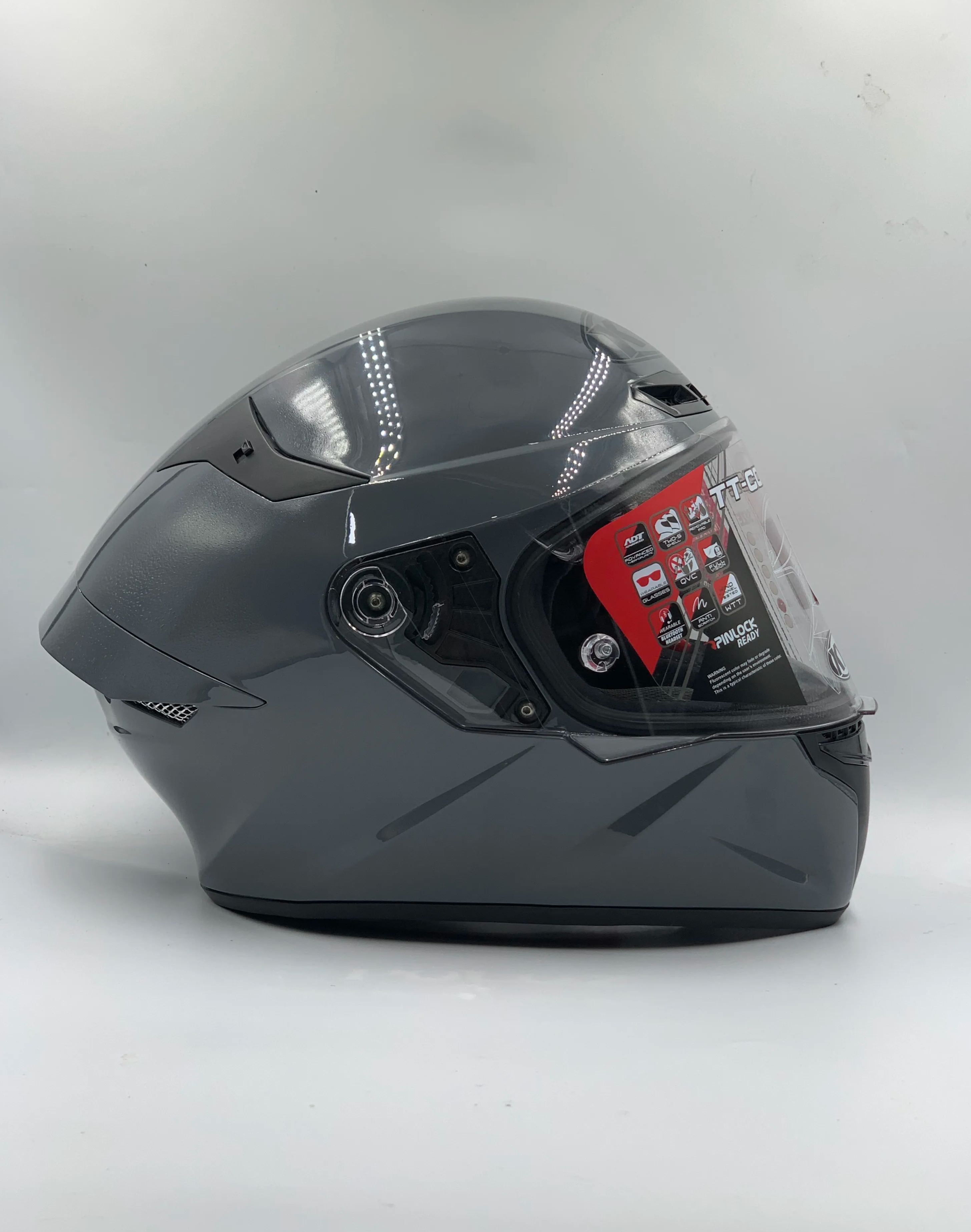 KYT Helmet TT-Course Plain Grl Grey Full Face