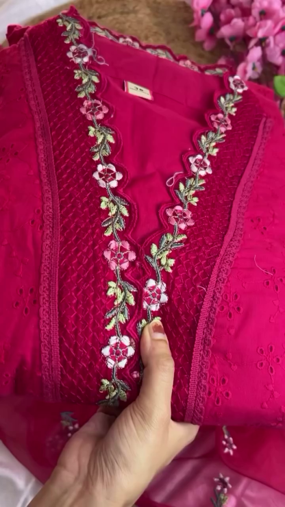 Mustard Embroidered Silk Blend Straight Suit With Dupatta