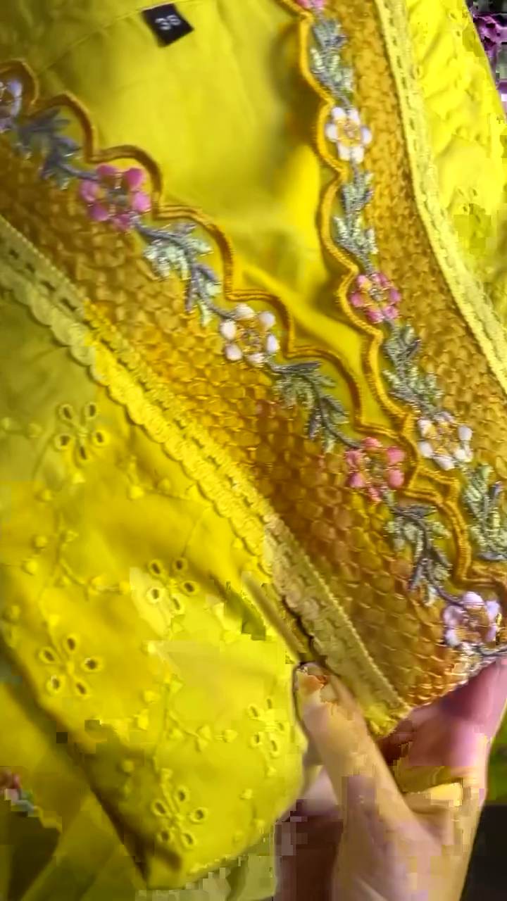 Mustard Embroidered Silk Blend Straight Suit With Dupatta