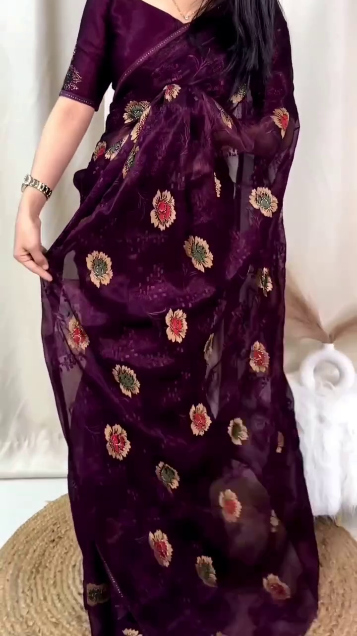 Women’s Beautiful Sitara Chiffon Saree with Blouse – A Timeless Elegance