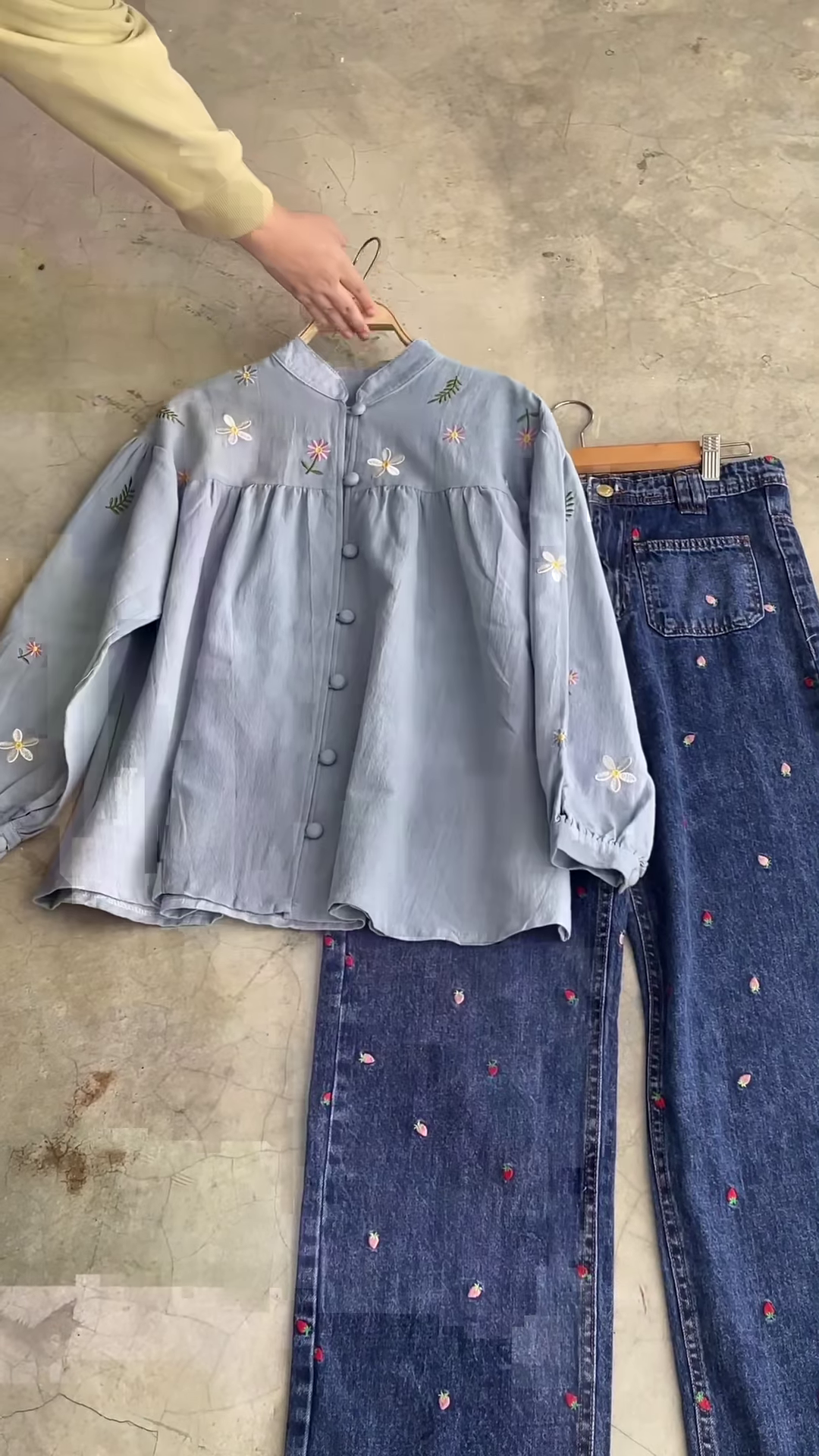 Embroidered Denim Co-ord Set – Chic & Casual