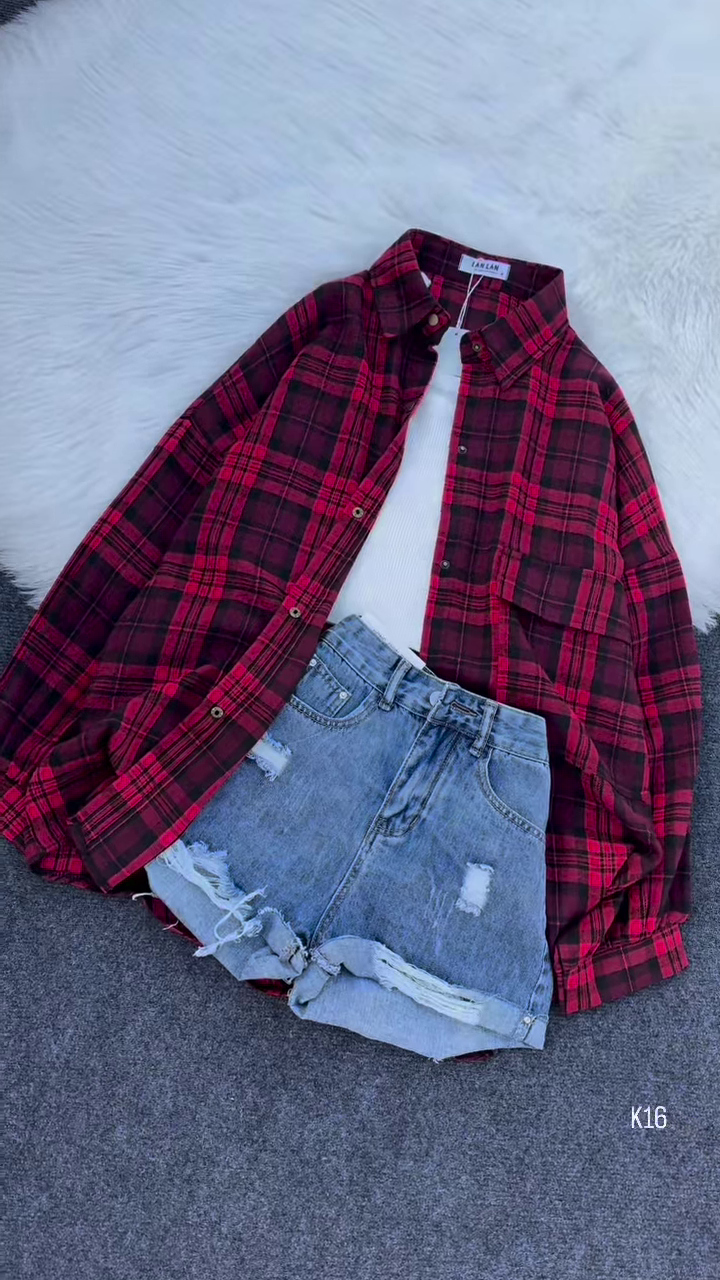Oversized Plaid Flannel Shirt – Classic & Cozy
