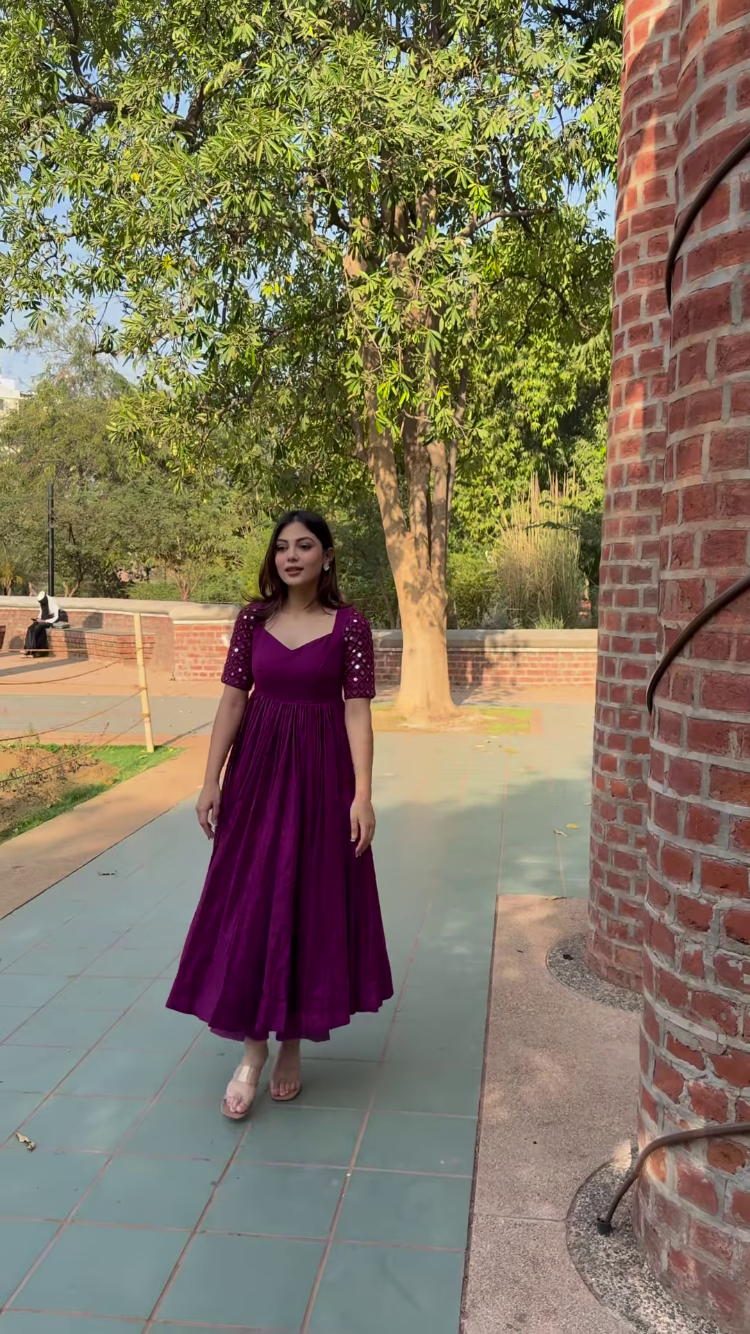 Elegant Wine Purple Midi Dress – A Timeless Statement