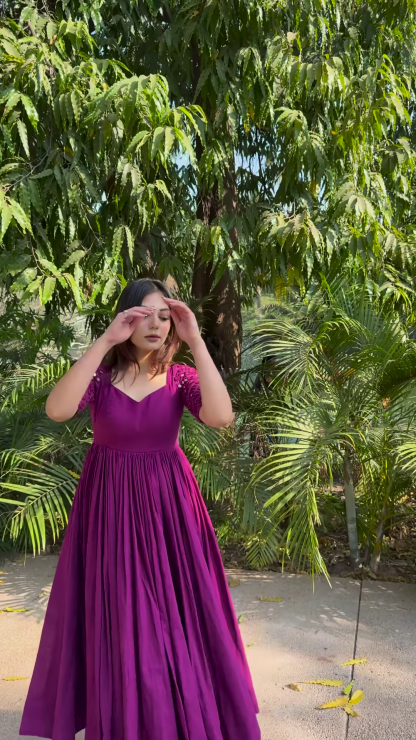 Elegant Wine Purple Midi Dress – A Timeless Statement