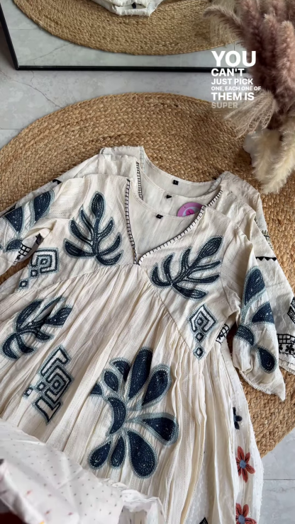 ✨ Boho Chic Embroidered Cotton Dresses – Timeless Elegance ✨