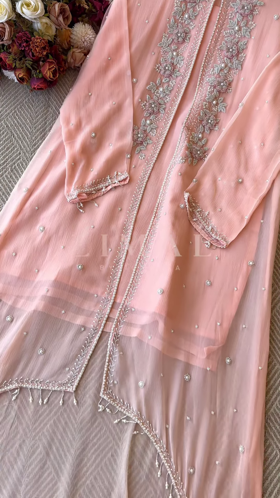 ✨ Ethereal Elegance – Handcrafted Embroidered Chiffon Suits ✨