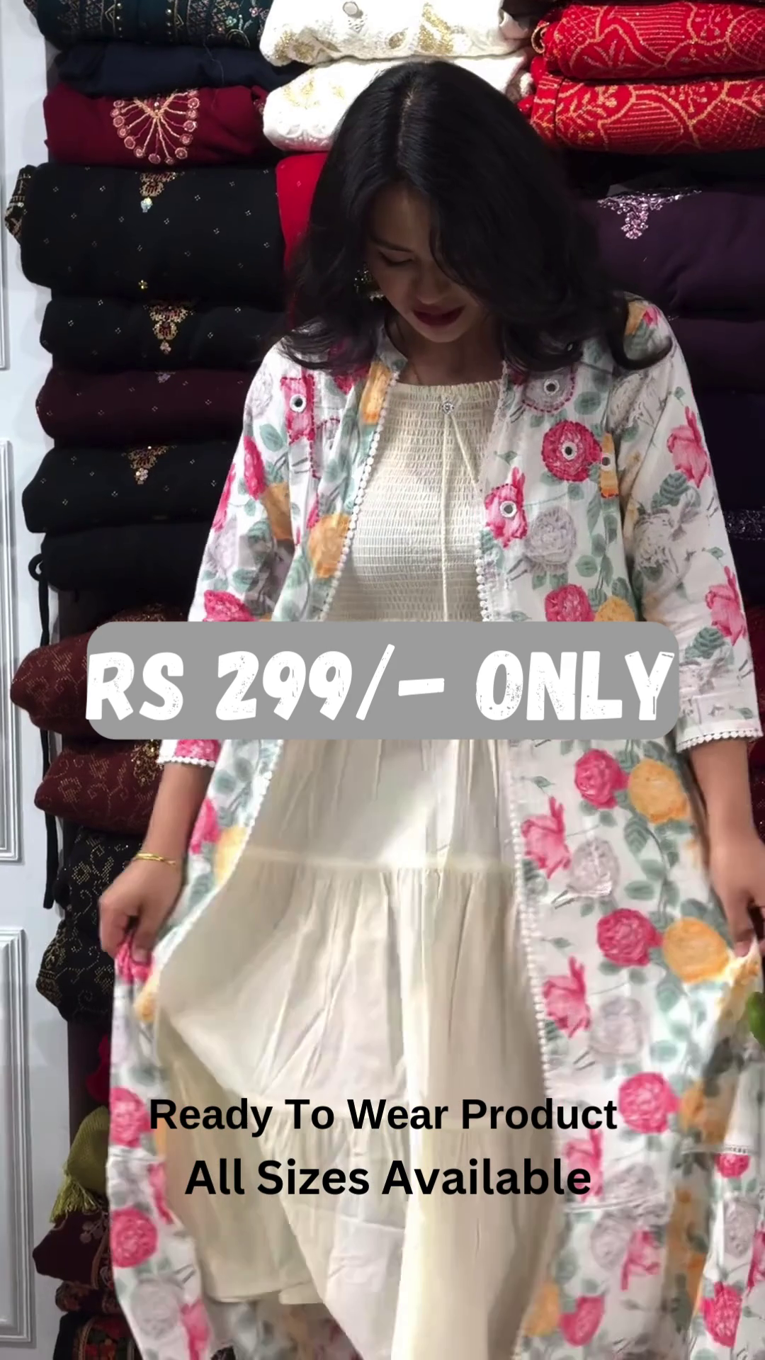 🌸 Elegant Floral Printed Long Shrug – A Stylish Wardrobe Essential! 🌸