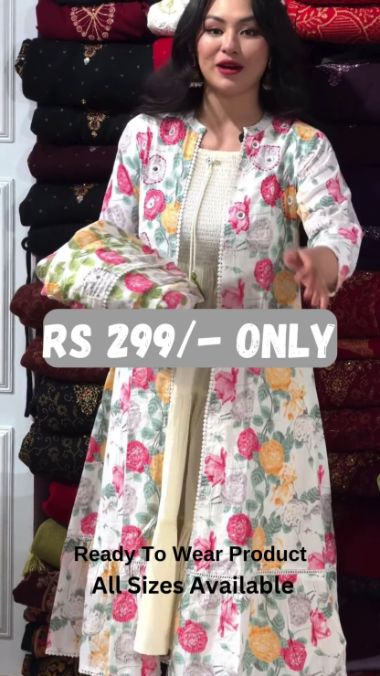 🌸 Elegant Floral Printed Long Shrug – A Stylish Wardrobe Essential! 🌸