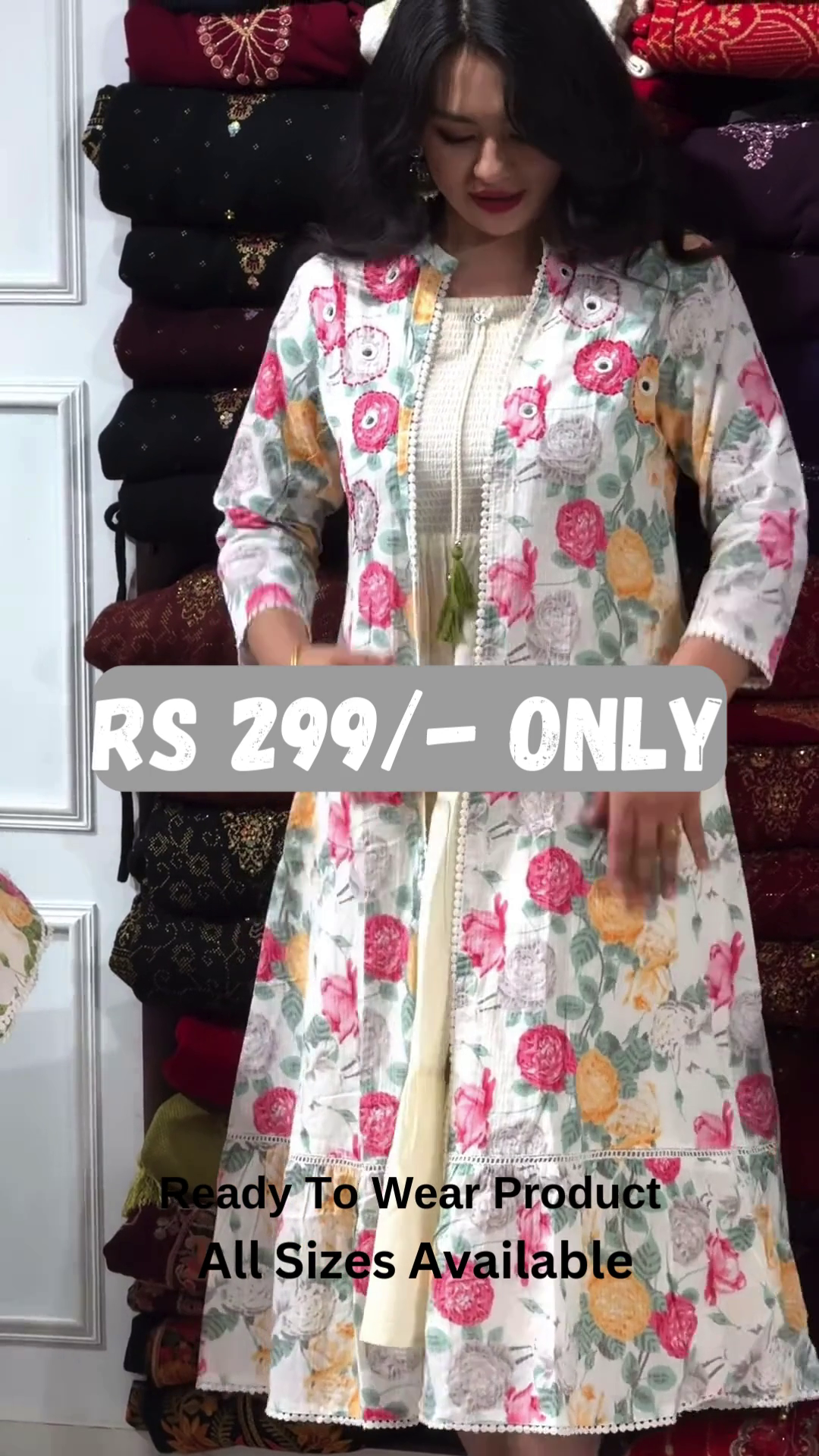 🌸 Elegant Floral Printed Long Shrug – A Stylish Wardrobe Essential! 🌸