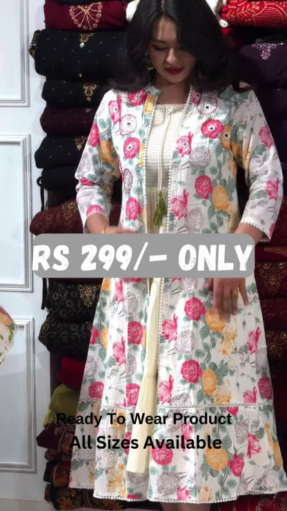 🌸 Elegant Floral Printed Long Shrug – A Stylish Wardrobe Essential! 🌸