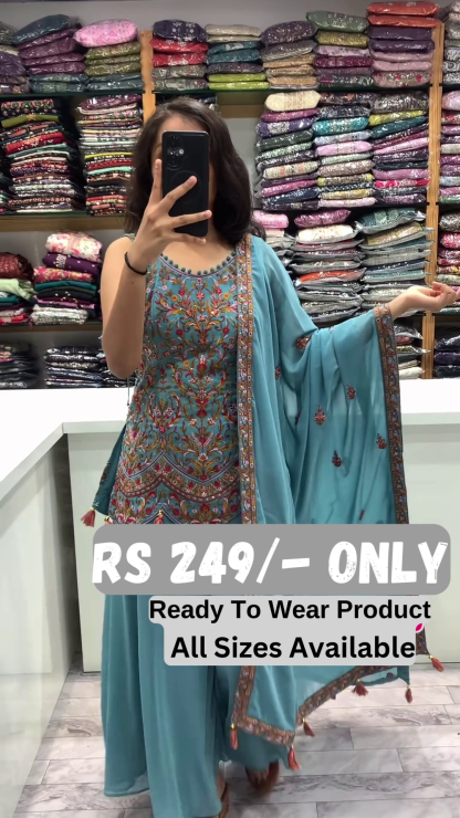 ✨ Elegant Embroidered Suit with Dupatta – A Graceful Ethnic Statement! ✨