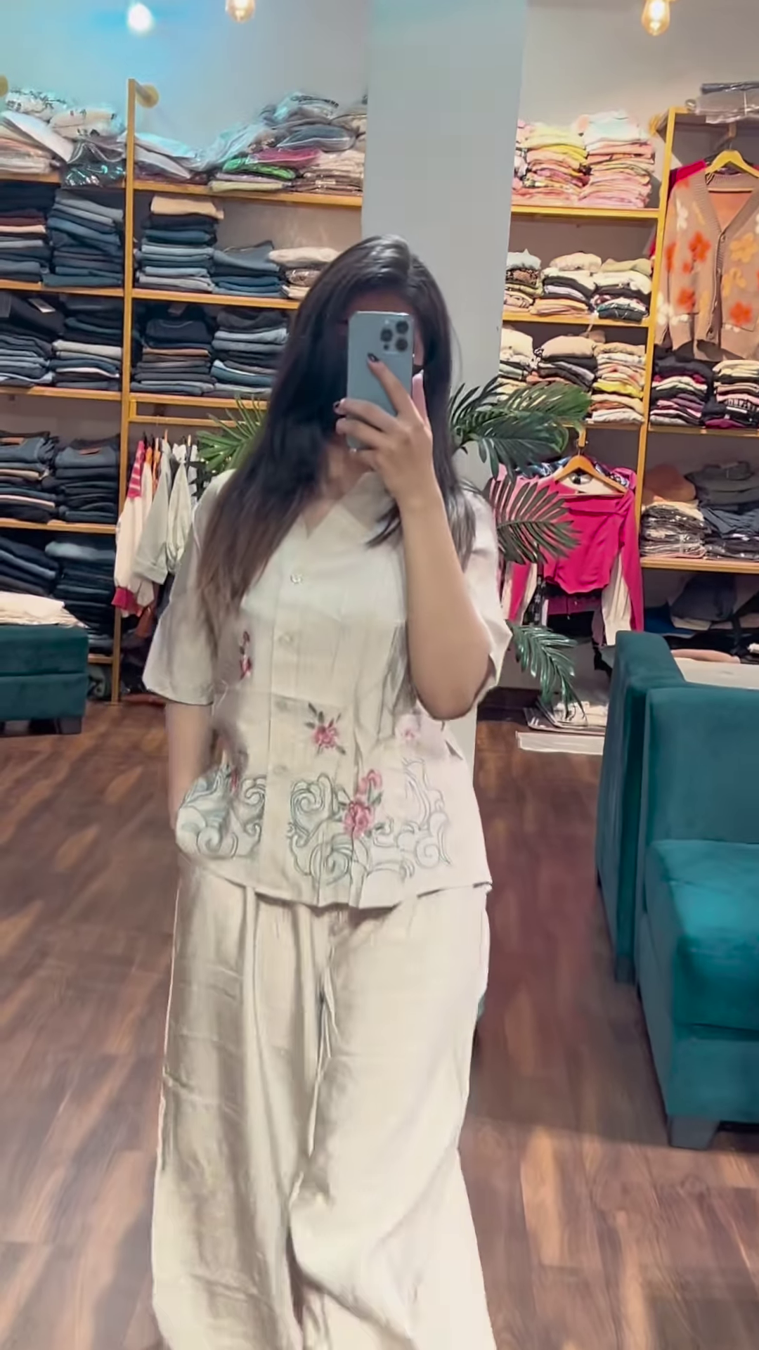Dusty Rose Embroidered Co-ord Set – Breezy & Elegant Everyday Wear