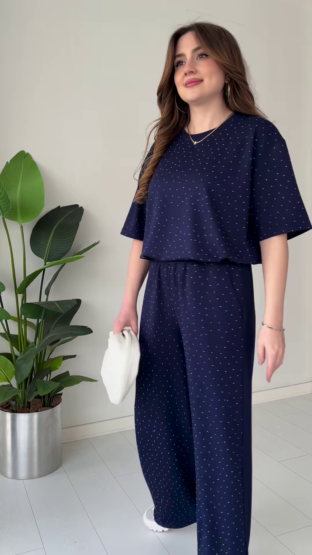 Navy Blue Polka Dot Co-ord Set – 3 Color Options Available