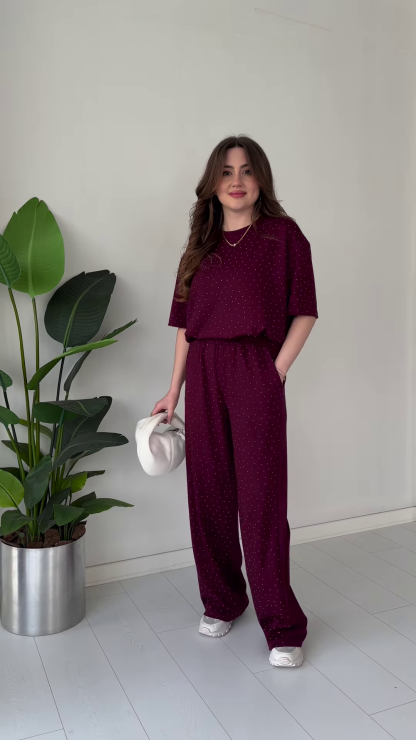 Navy Blue Polka Dot Co-ord Set – 3 Color Options Available