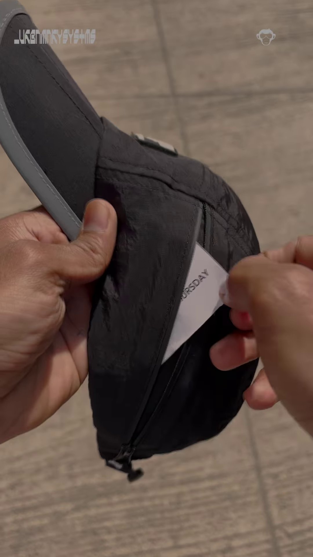 Black Cap with Hidden Zipper Pocket