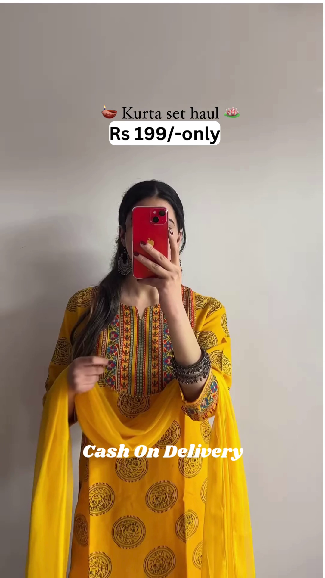 🌼 Traditional Printed Kurta Set – Mustard Yellow | 5 Colors Available | Only ₹199 🌼