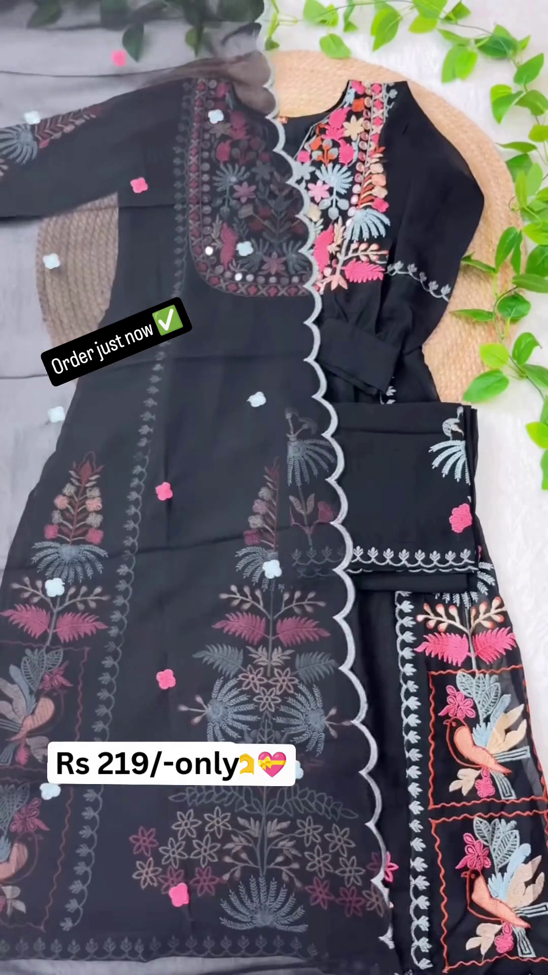 Floral Embroidered Kurta Set with Dupatta