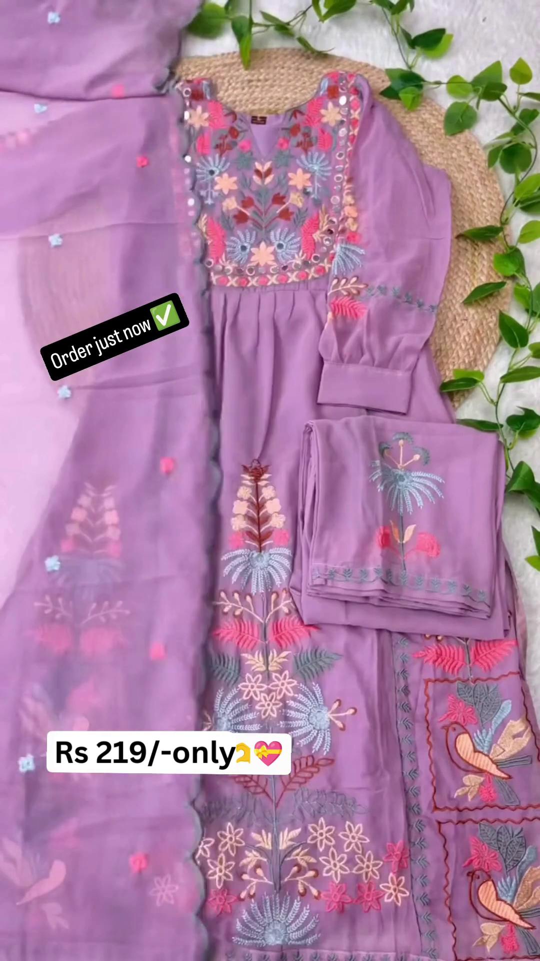 Floral Embroidered Kurta Set with Dupatta