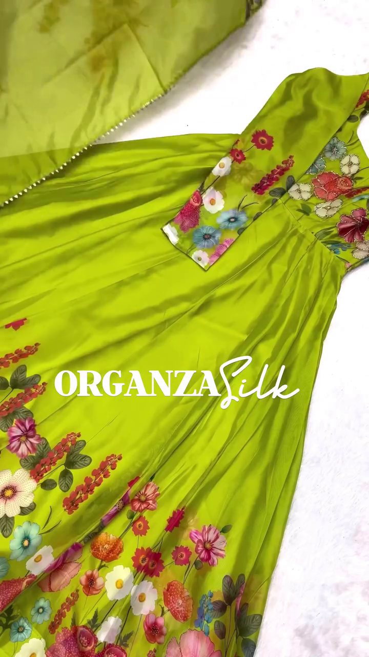 Floral Embroidered Anarkali Kurta Set with Dupatta – Elegant & Flowing Style 🌸