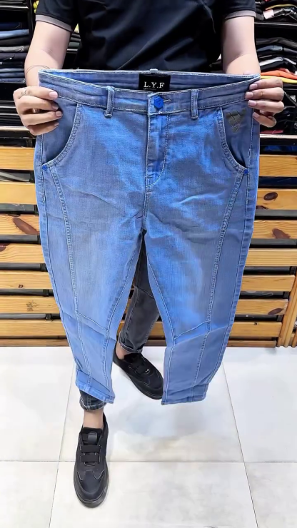 Men’s Panel-Stitched Tapered Denim – Street-Ready Vibes 👖