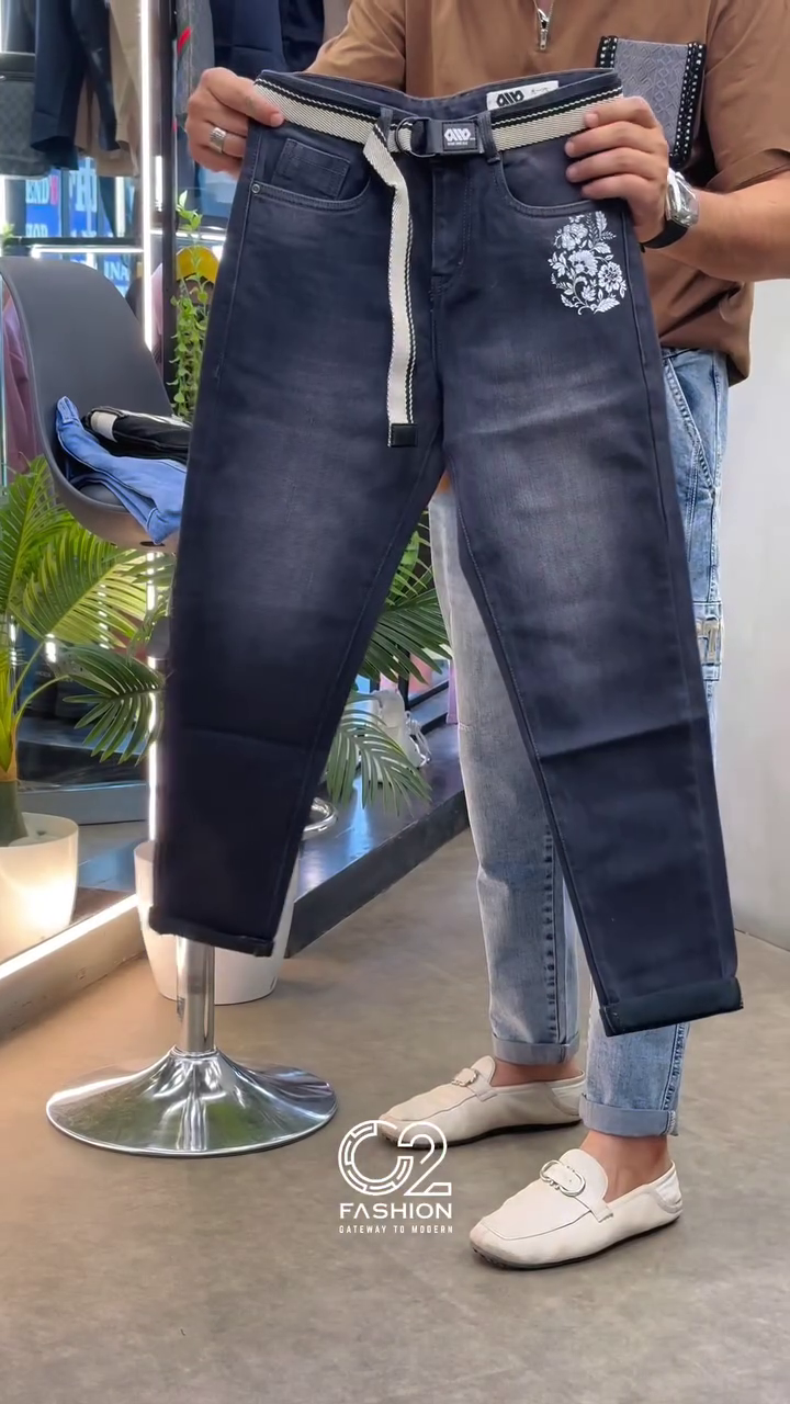 Men’s Denim Cargo Jeans with GTR Patch – Urban Street Style 🧢