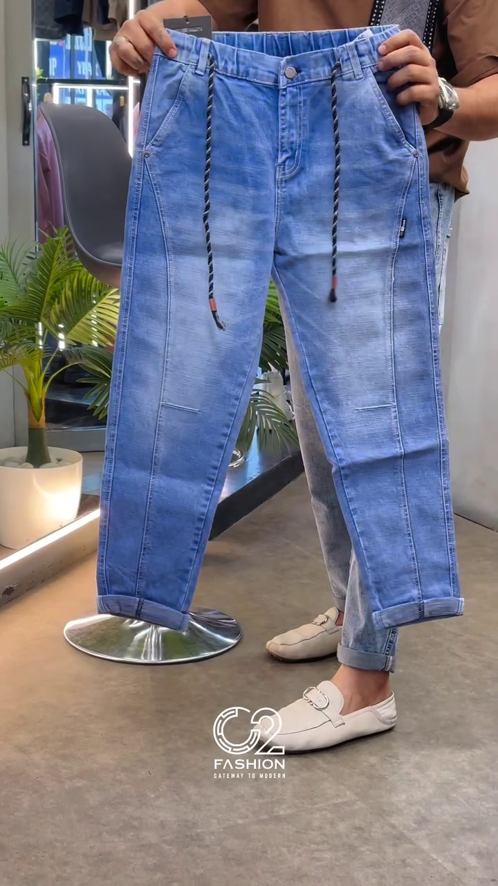 Men’s Denim Cargo Jeans with GTR Patch – Urban Street Style 🧢