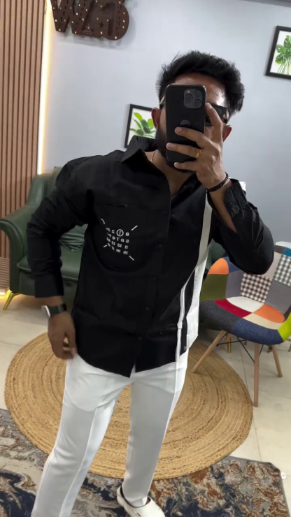 Dual-Tone Street Style Shirt – Bold Urban Vibe