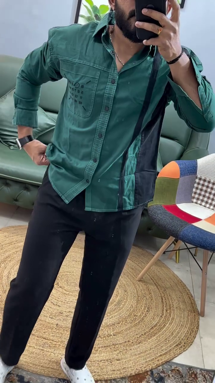Dual-Tone Street Style Shirt – Bold Urban Vibe