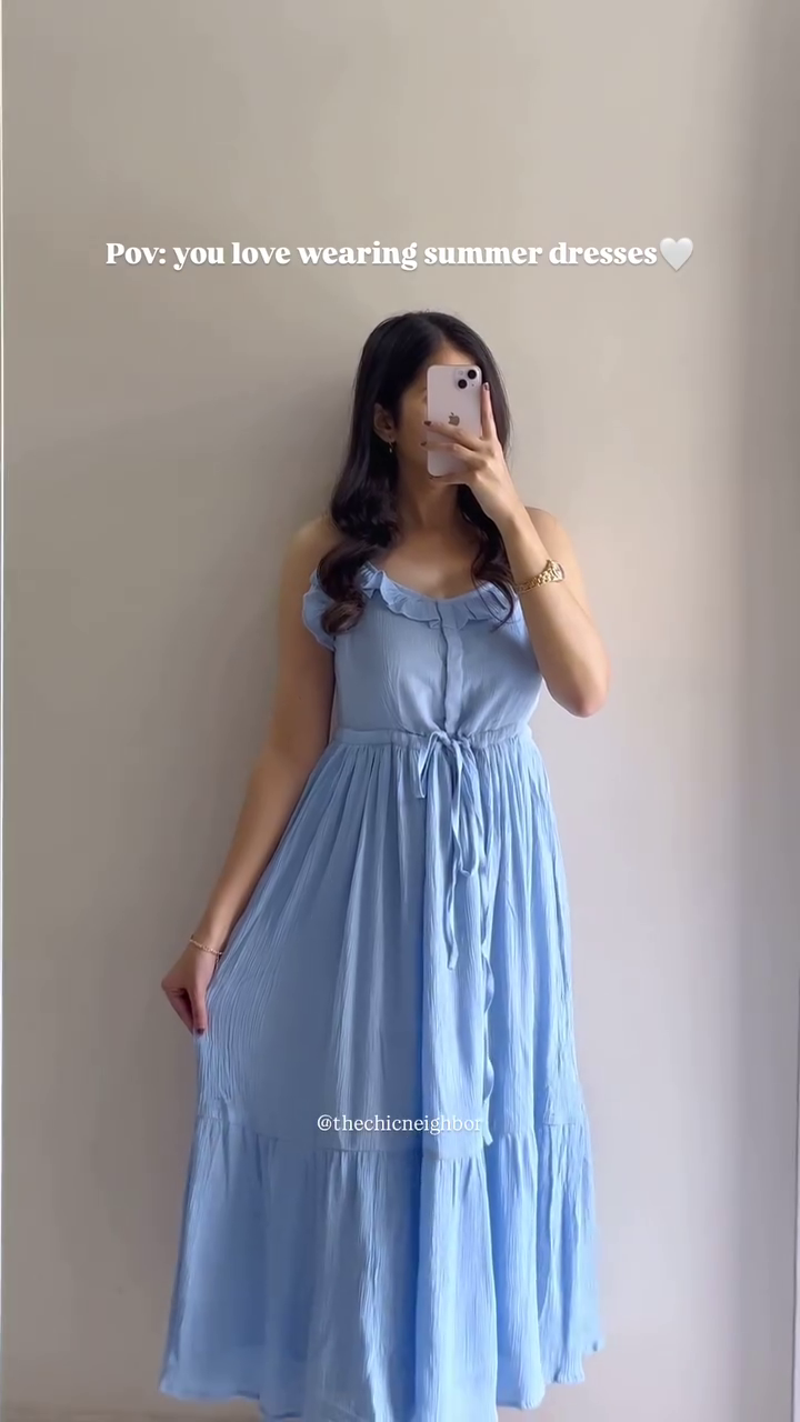Chic Sky Blue Summer Dress – Sleeveless, Ruffled & Breezy | Available in 5 Elegant Colors
