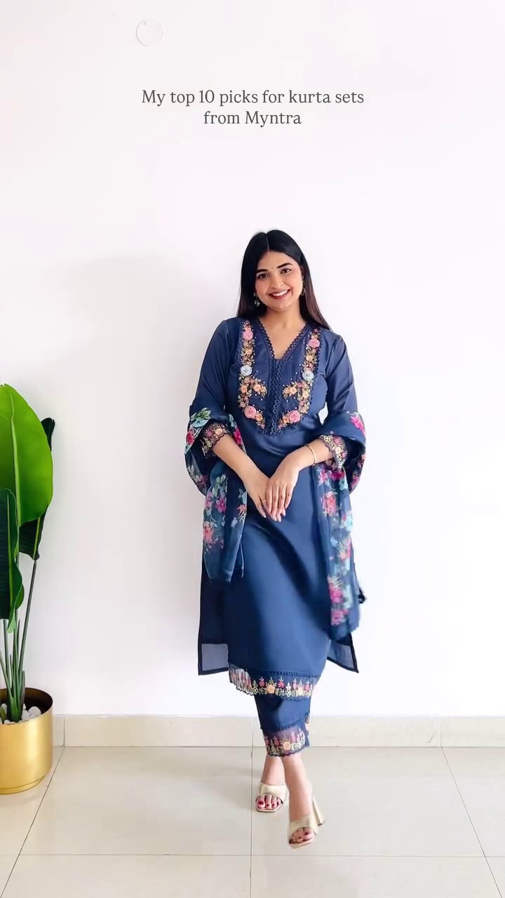 Anarkali Style Kurta Set with Gota Embroidery – 10 Colour Options