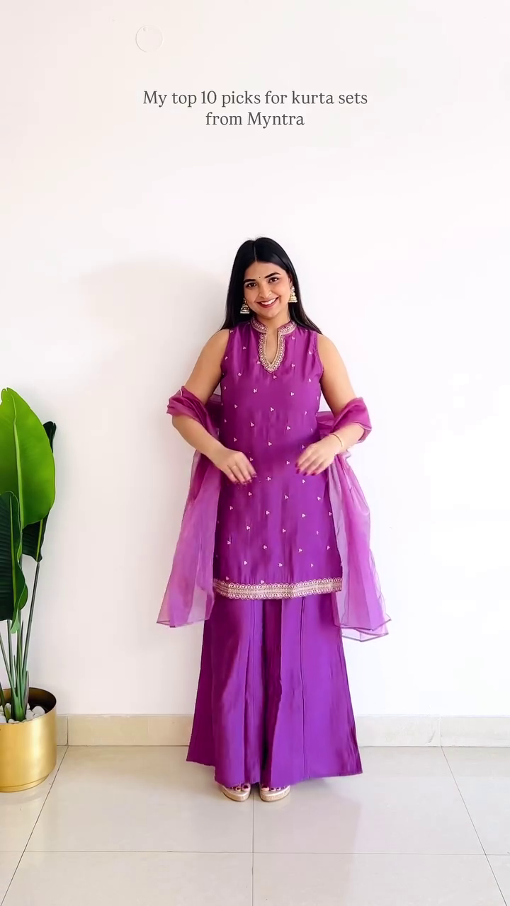 Anarkali Style Kurta Set with Gota Embroidery – 10 Colour Options