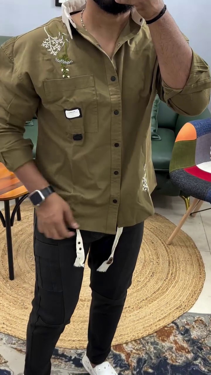 Men’s Casual Floral Shirt & Cargo Pant Set – 4 Colors Available