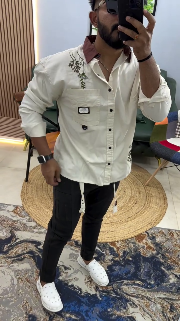 Men’s Casual Floral Shirt & Cargo Pant Set – 4 Colors Available