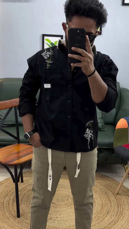 Men’s Casual Floral Shirt & Cargo Pant Set – 4 Colors Available