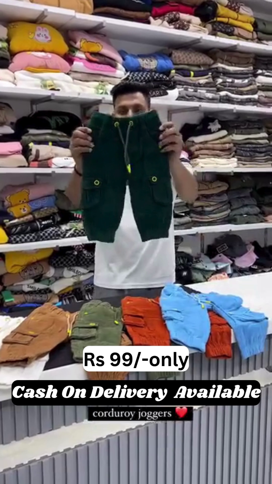 Kids’ Corduroy Cargo Joggers – Only ₹99! | COD Available 💥
