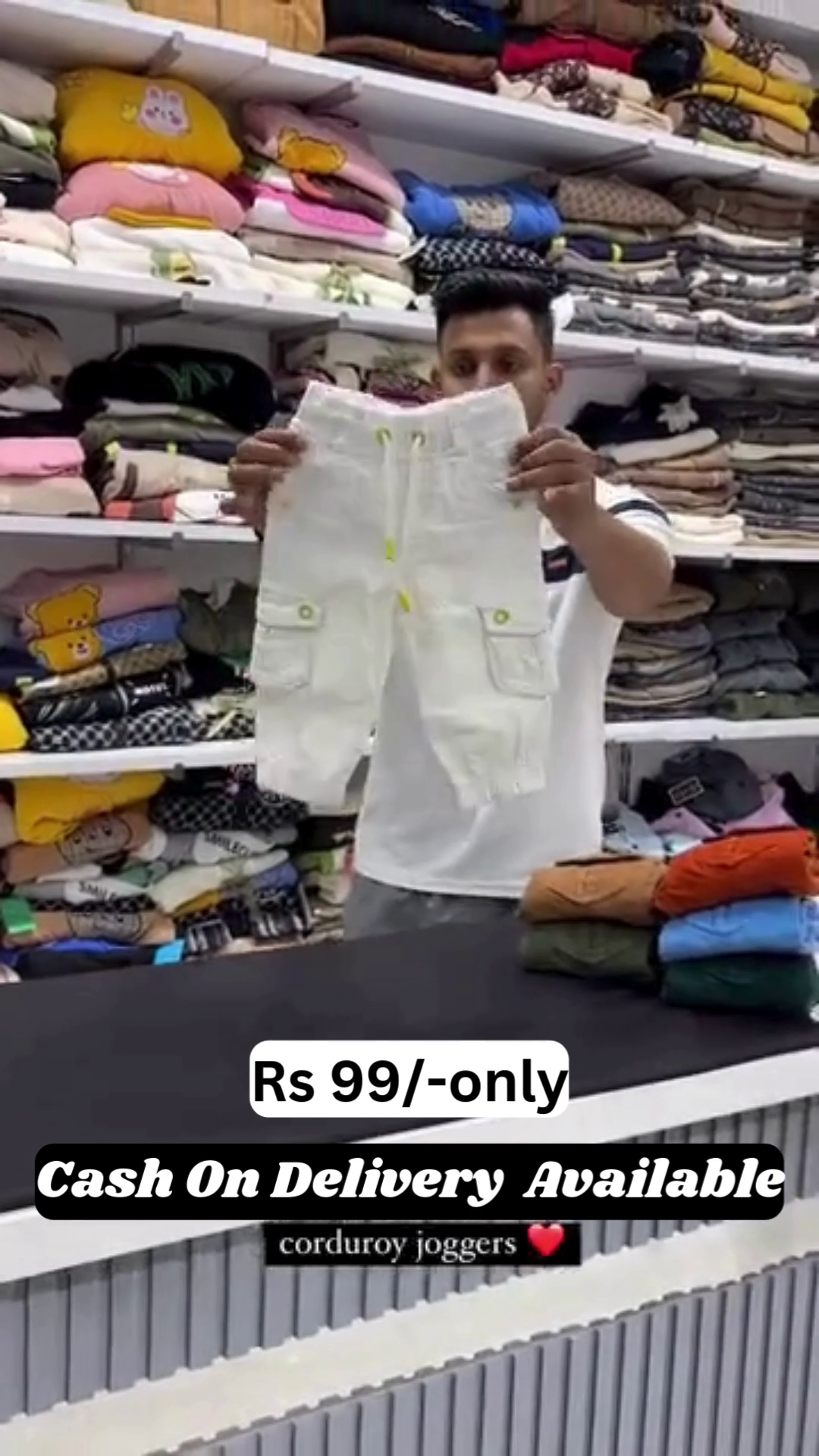 Kids’ Corduroy Cargo Joggers – Only ₹99! | COD Available 💥