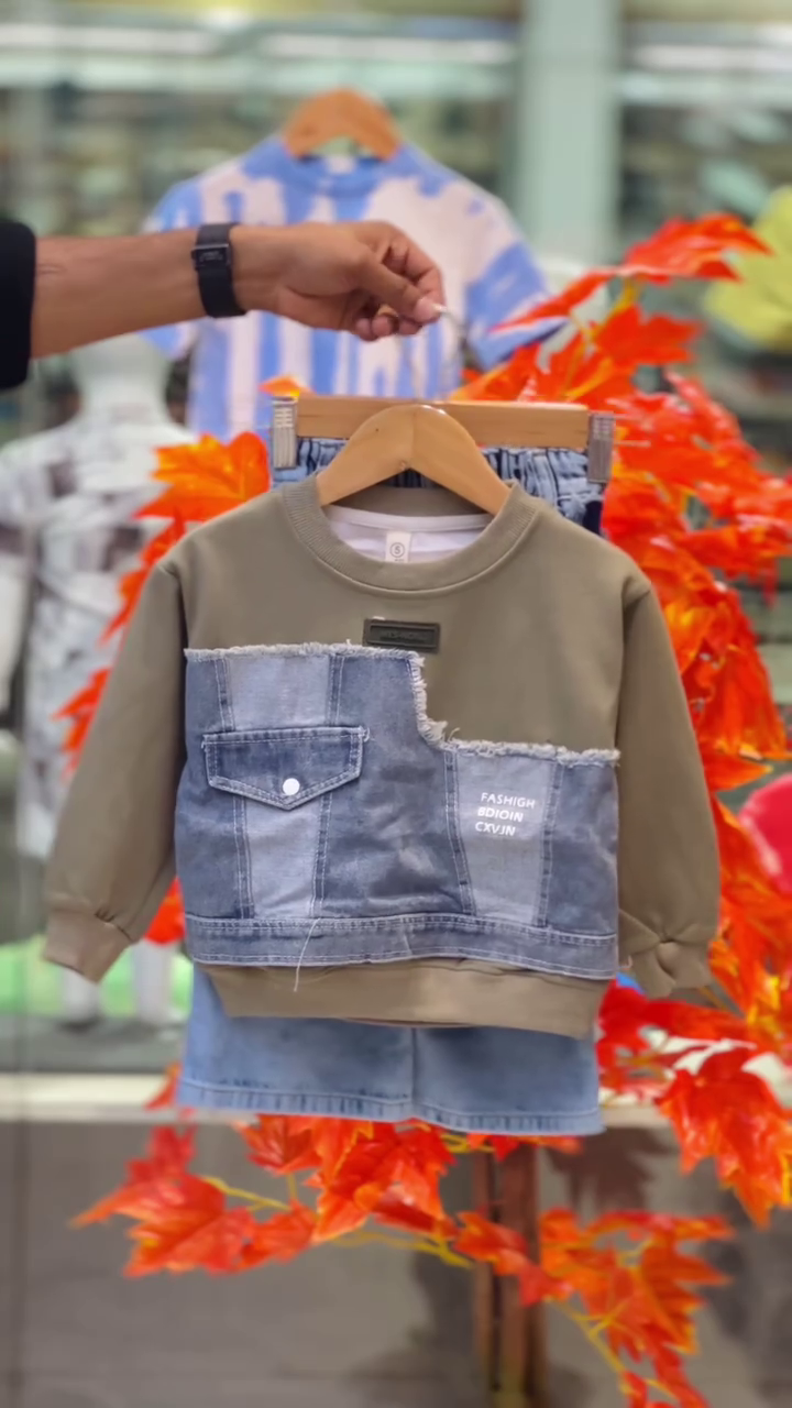 Denim Fusion Kids Co-Ord Set | Urban Black Wash | Full Sleeve Sweatshirt + Jeans