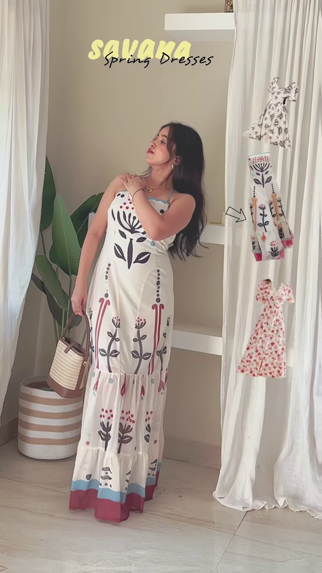 🌿 Boho Bloom Puff-Sleeve Dress