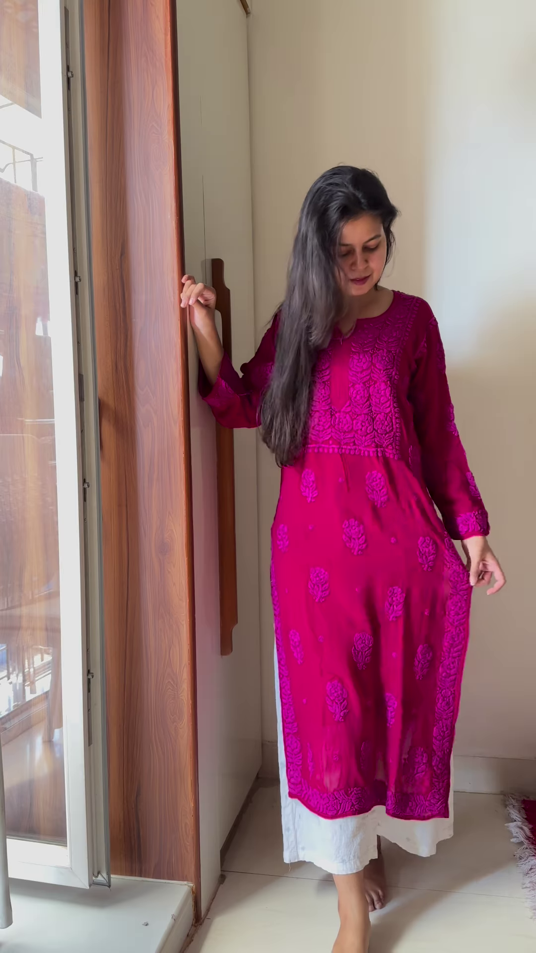 💖 Pretty in Pink – Embroidered Kurta 💖