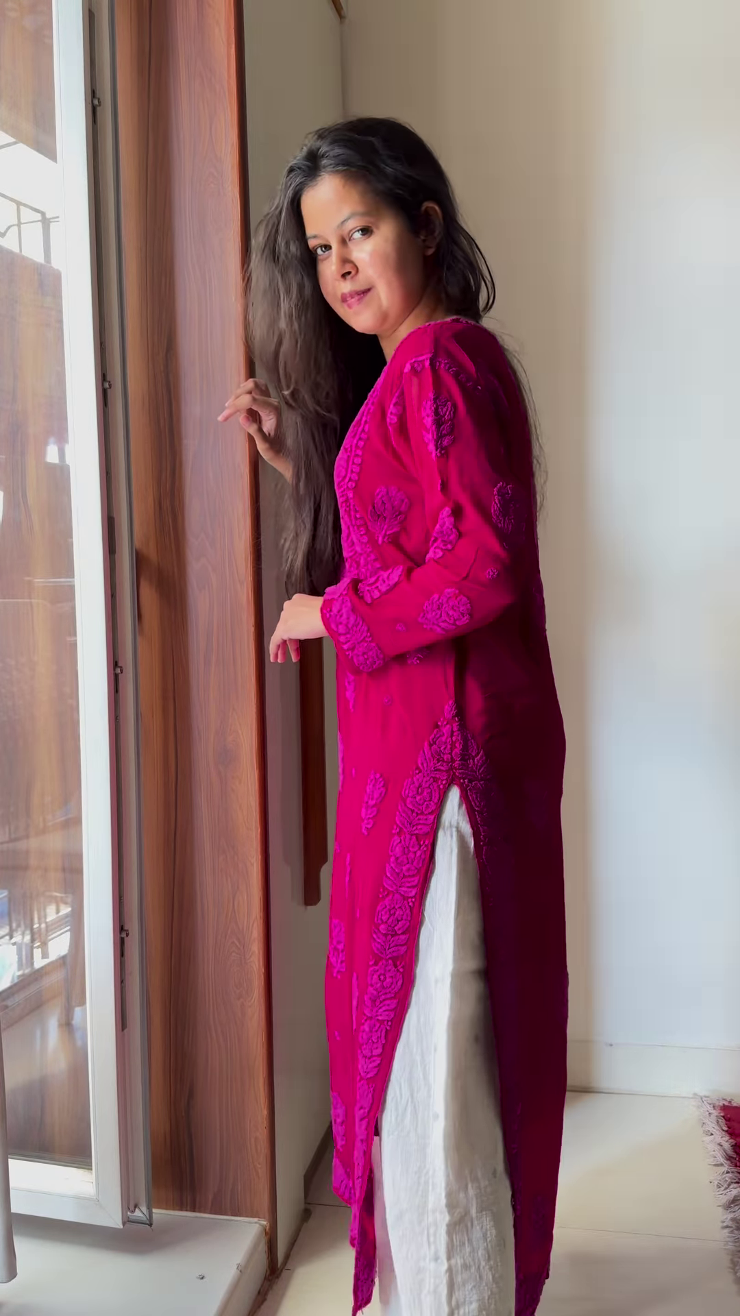 💖 Pretty in Pink – Embroidered Kurta 💖