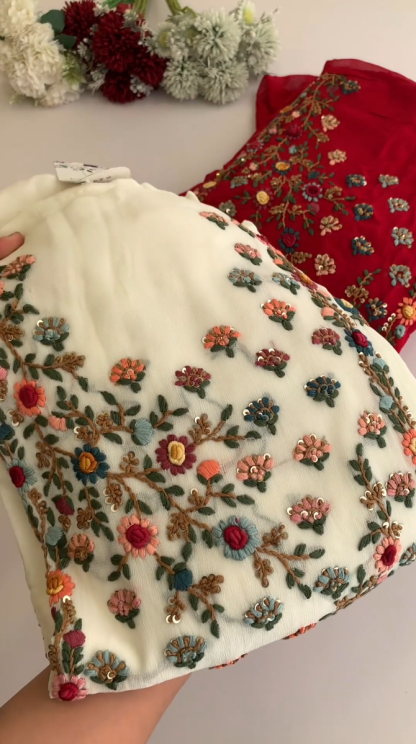 Lace & Elegance: Black, White & Red Cotton Kurti Designs with Lace Accents