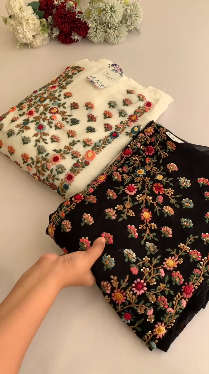 Lace & Elegance: Black, White & Red Cotton Kurti Designs with Lace Accents