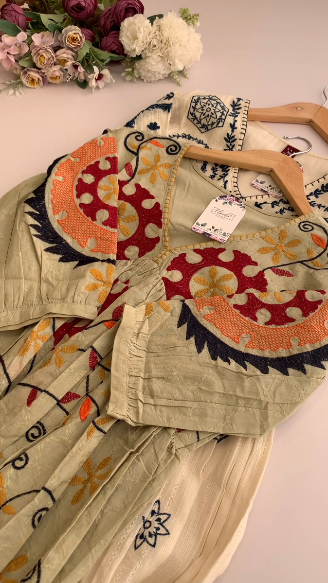 Adorned in Elegance: Cotton Kurtis with Lace Details